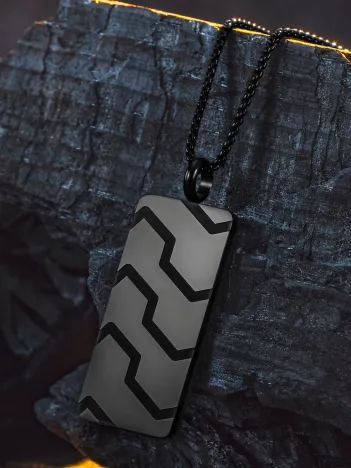 Blackstone Vortex Desenli Erkek Kolye 3.5 cm Parlak Çelik Kararmaz Polo Zincir