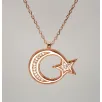 Gümüş Bayan Rose Ay Yıldız Bayrak Kolye Gümüş Bayan Rose Ay Yıldız Bayrak Kolye