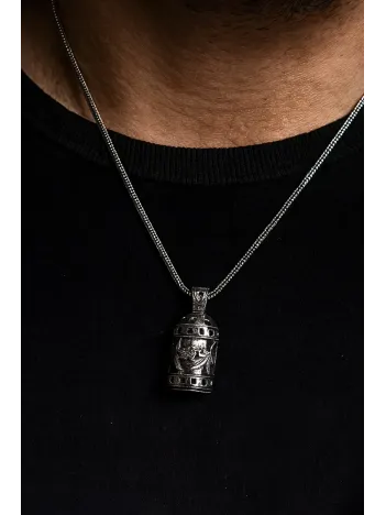 Erkek Gümüş Cevşen Kolye - Allah Yazılı Gümüş Muska Cevşen