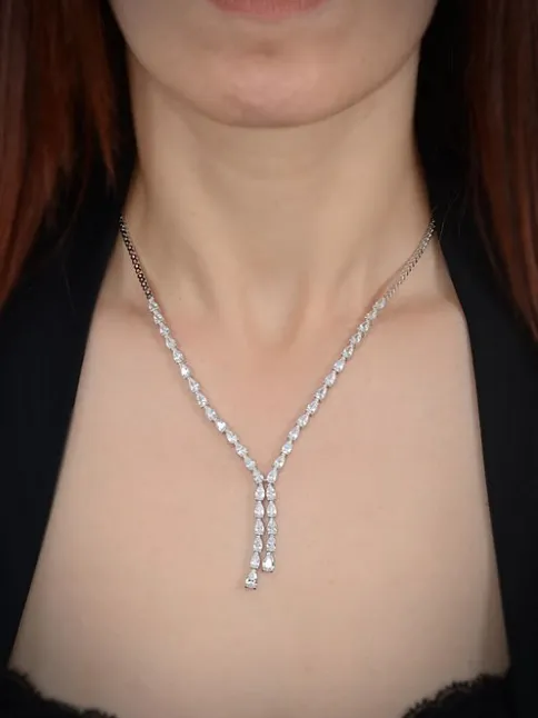 Füreyya Bayan Zirkon Taşlı Gümüş Su Yolu Set - Kolye, Bileklik, Küpe, Yüzük
