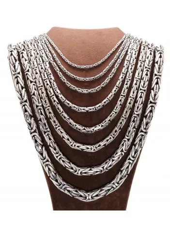 Erkek Gümüş Zincir Kolye Yuvarlak Kral Model