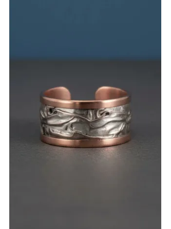 Kadın Bakır Yüzük - Beyaz Yıldız Tozu Model Bakır Kadın Yüzük