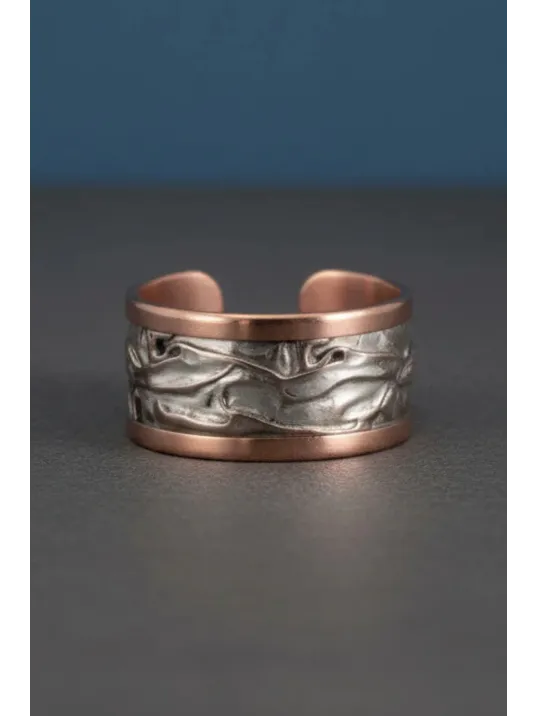 Kadın Bakır Yüzük - Beyaz Yıldız Tozu Model Bakır Kadın Yüzük