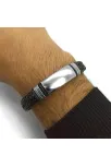 İsim Yazılabilen Örme Deri Erkek Bileklik Kalın Model CBLISIMUZNS-SYH