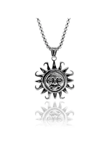 Güneş Figürlü Paslanmaz Çelik Erkek Kolye CKLGMSGUNES