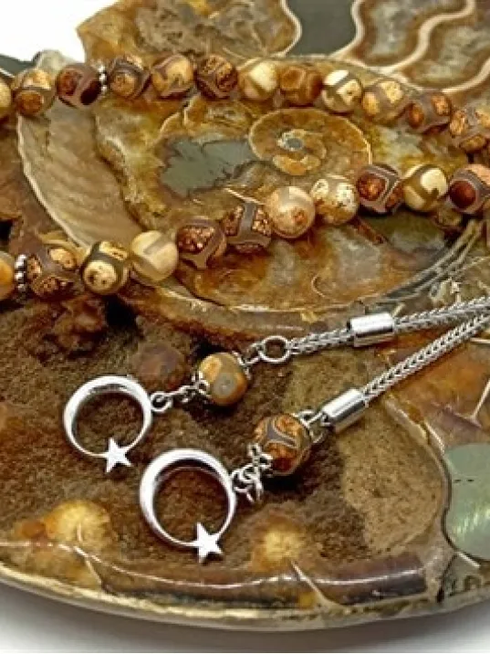 Tibet Akiği Doğaltaş Tespih Toprak