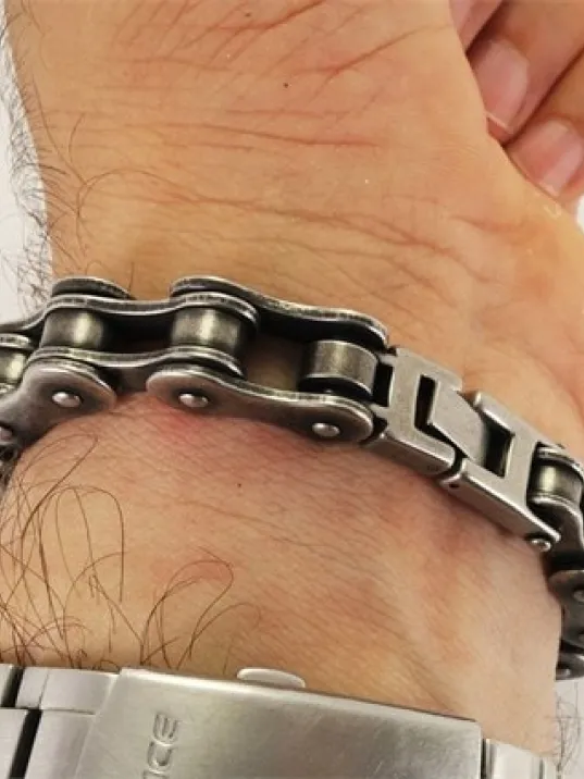 Bisiklet Motosiklet Zinciri Retro Erkek Çelik Bileklik Orta Kalınlıkta