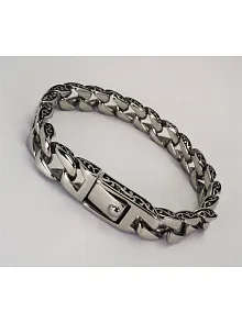 Erkek Çelik Bileklik Otantik Sarmaşık Tasarımlı