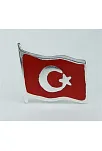 Türk Bayrağı Mineli Gümüş Rozet