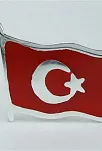 Türk Bayrağı Mineli Gümüş Rozet