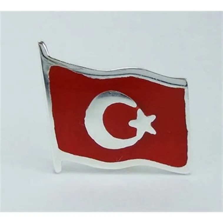 Türk Bayrağı Mineli Gümüş Rozet Türk Bayrağı Mineli Gümüş Rozet