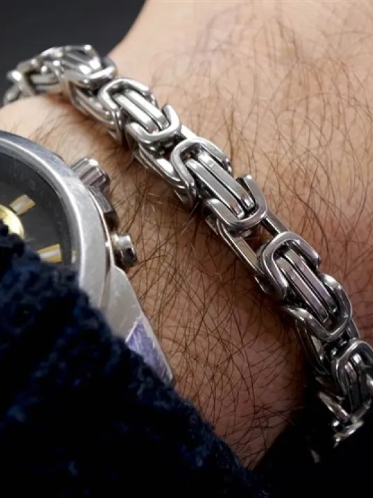 Erkek Çelik Kral Bileklik Künye