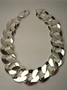 İTALYAN GURMET GÜMÜŞ ERKEK BİLEKLİK KÜNYE KALIN MODEL 44GR
