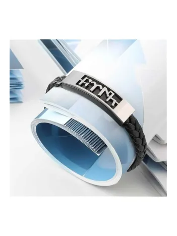 Erkek Çelik Bileklik - Türk Yazılı Örgü Model Çelik Erkek Bileklik