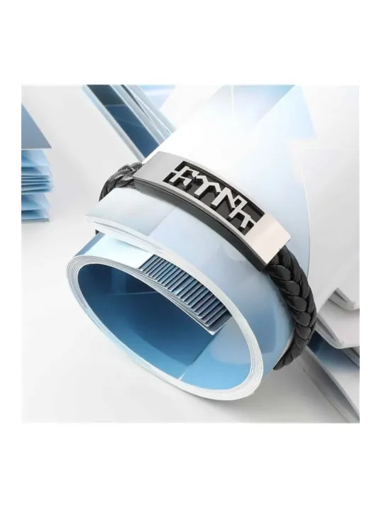 Erkek Çelik Bileklik - Türk Yazılı Örgü Model Çelik Erkek Bileklik