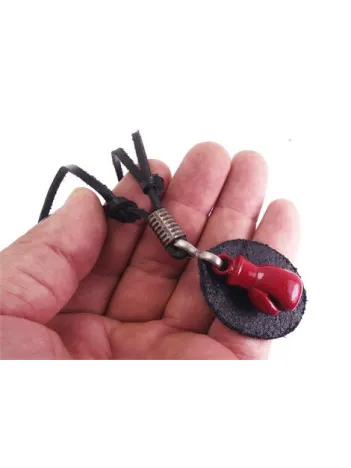 Kırmızı Boks Eldiveni Erkek Deri Kolye