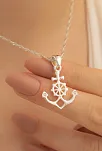 Gemi Çapası Gümüş Bayan Kolye Orta Boy