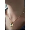 Gold Kaplama Altın Renk Top Zincir Nazar Boncuklu Yonca Bijuteri Kolye Gold Kaplama Altın Renk Top Zincir Nazar Boncuklu Yonca Bijuteri Kolye