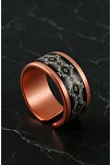 Kadın Bakır Bileklik Yüzük Set - Nikita Model Özel Baskı Metal Kutu Ve Kuvars Taşı