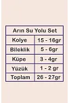 Arın Bayan Zirkon Taşlı Gümüş Su Yolu Set - Kolye, Bileklik, Küpe, Yüzük