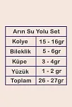 Arın Bayan Zirkon Taşlı Gümüş Su Yolu Set - Kolye, Bileklik, Küpe, Yüzük