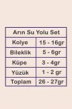 Arın Bayan Zirkon Taşlı Gümüş Su Yolu Set - Kolye, Bileklik, Küpe, Yüzük