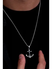 Erkek Gümüş Kolye - Çapa Figürlü Gümüş Model 2 Erkek Kolye