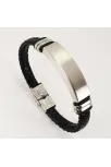 Yazı Yazılabilir Çelik Erkek Bileklik Künye Deri Kordonlu Yazı Yazılabilir Çelik Erkek Bileklik Künye Deri Kordonlu