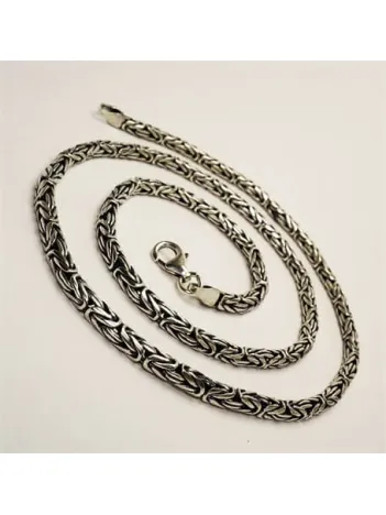 Gümüş Erkek Kral Zincir Kolye 3,5mm Orta Kalınlıkta