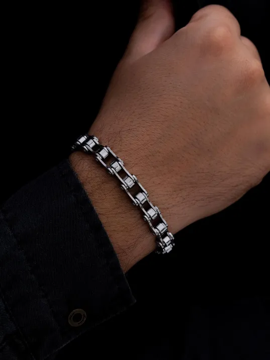 Erkek Çelik Bileklik - Motosiklet Bisiklet Zinciri Erkek Çelik Bileklik Ince Model
