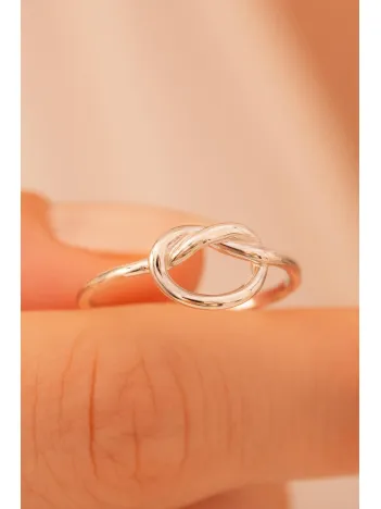 Kadın Gümüş Yüzük - El İşçiliği Gümüş Aşk Düğümü Model 2 Kadın Yüzük