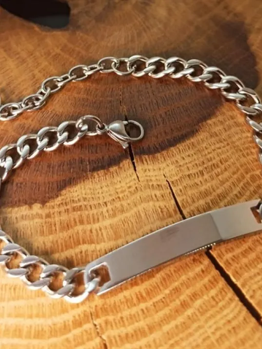 İsim Yazılabilen Çelik Erkek Bileklik İnce Kibar Model CBLGMSISIM1