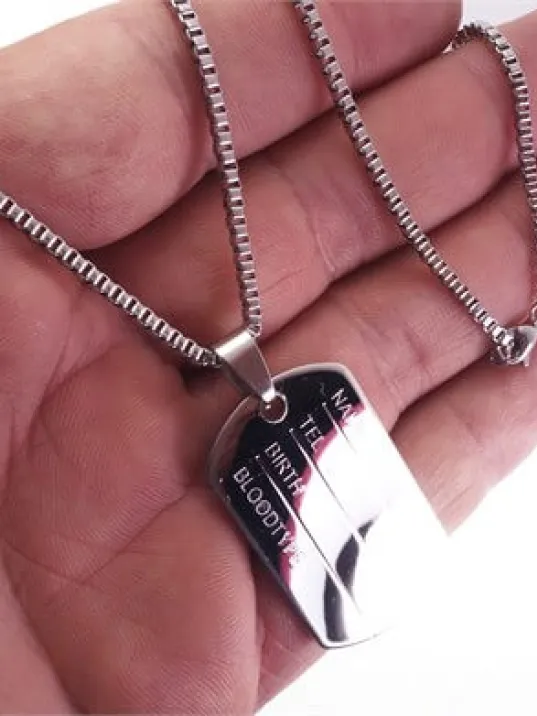 Asker Künyesi Paslanmaz Çelik Erkek Kolye