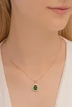 Rose Renk Kanatlı Damla Model Yakut Taşlı  Gümüş Kolye Gkldmlm2del-ros