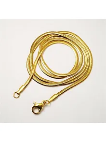 Altın Rengi Snake Kolye Çelik Erkek Kolye Zincir İnce Model