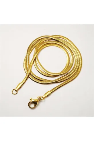 Altın Rengi Snake Kolye Çelik Erkek Kolye Zincir İnce Model