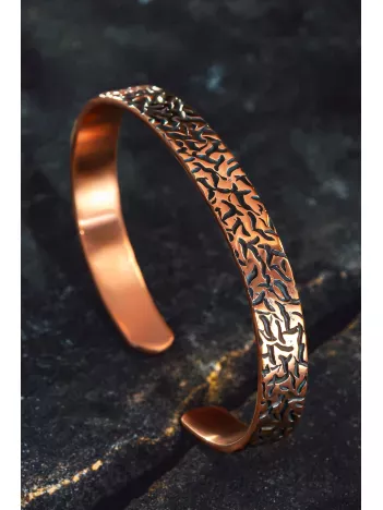 Ağaç Kabuğu Model 2 Bakır Bileklik El Işçiliği Kelepçe Metal Kutu Doğal Taşlar Kadın Erkek Bilezik