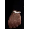 Erkek Gümüş Bileklik - İsim Yazılabilir 4.5 mm Yuvarlak Kral Gümüş Bileklik