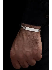Erkek Gümüş Bileklik - İsim Yazılabilir 4.5 mm Yuvarlak Kral Gümüş Bileklik