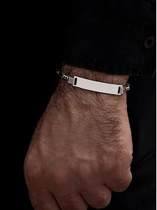 Erkek Gümüş Bileklik - İsim Yazılabilir 4.5 mm Yuvarlak Kral Gümüş Bileklik