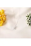 Kadın Gümüş Kolye - E Harfi Zirkon Taşlı Balon Harf Kadın Kolye
