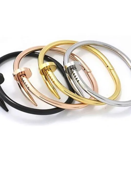 Paslanmaz Çelik Erkek Bayan Çivi Bileklik-Beyaz