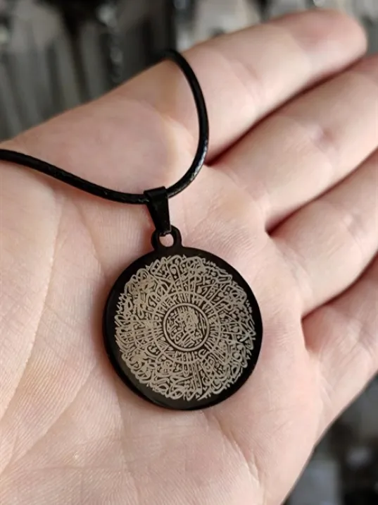 İnşirah Suresi Bayan Erkek Çelik Deri Kolye