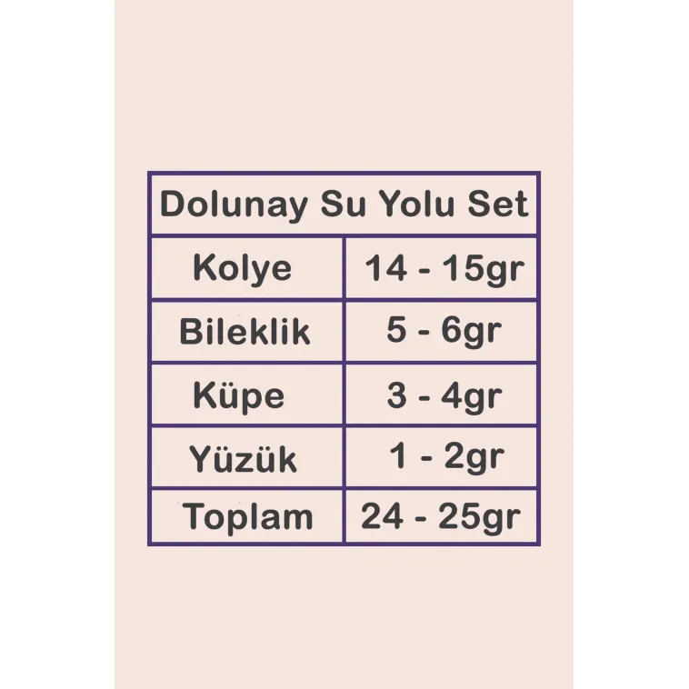 Dolunay Bayan Zirkon Taşlı Gümüş Su Yolu Set - Kolye, Bileklik, Küpe, Yüzük Dolunay Bayan Zirkon Taşlı Gümüş Su Yolu Set - Kolye, Bileklik, Küpe, Yüzük