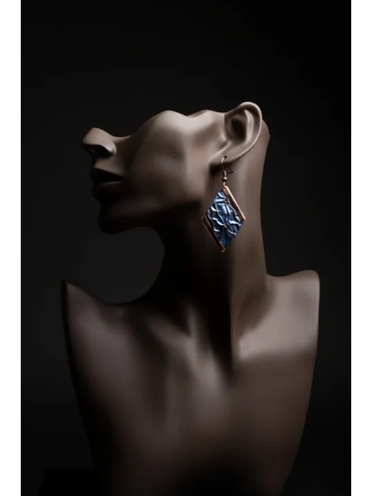 Kadın Bakır Set - Aqua Lavanta Rüyası Model Bakır Kadın Kolye Bileklik Yüzük Küpe Set