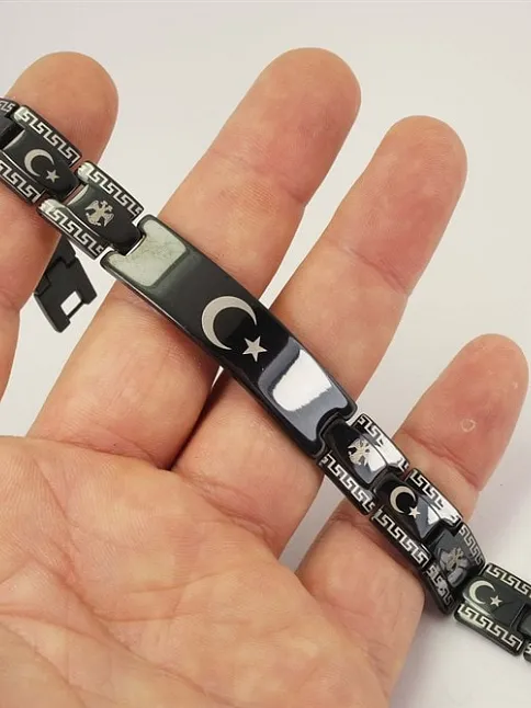 OttoMan Ayyıldız Selçuklu Kartalı Çelik Erkek Bileklik
