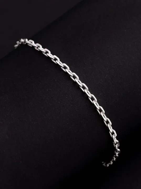 Erkek Gümüş Bileklik - 3 mm Forse Zincir Gümüş Bileklik