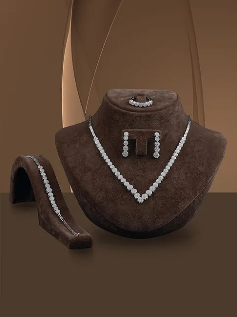 Ahsen Gümüş Su Yolu Set - Bileklik,Yüzük,Küpe,Kolye
