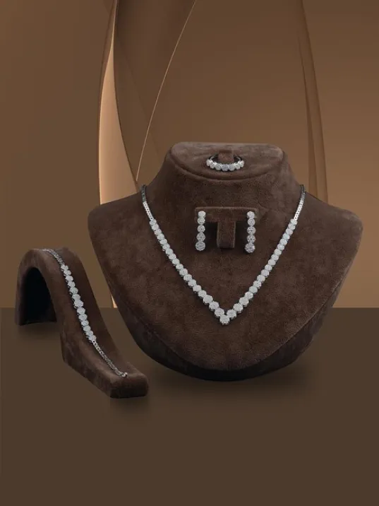 Ahsen Gümüş Su Yolu Set - Bileklik,Yüzük,Küpe,Kolye