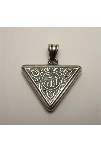Allah Yazılı İçerisinde Cevşen Bulunan Gümüş Muska Erkek Kolye Zincir